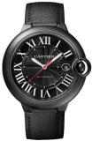 Cartier Men's Stainless Steel Swiss-Automatic Watch with Leather Strap, Black, 20 (Model: WSBB0015)