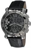Chopard Women's 288499-3016 L Happy Sport Chronograph Leather Black Dial Watch