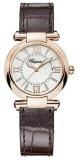Chopard Women's Imperiale 28mm Brown Leather Band Steel Case Quartz Silver-Tone Dial Watch 384238-5001