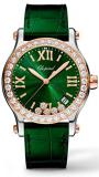 Chopard Diamond Happy Sport Quartz 36mm Green Dial Ladies Watch