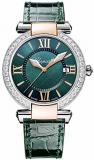 Womens Chopard Rose & Steel Diamonds, Green Dial Imperiale Quartz 36mm 388532-6008