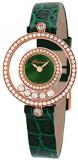 Chopard Rose Gold Floating Happy Diamonds Icons Green Dial Watch