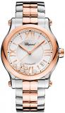 New Ladies Chopard Happy Sport Medium Automatic 36mm 18k Rose Gold & Steel Watch