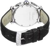 Chopard Happy Sport Round Ladies Black Leather Strap Diamond Watch 278475-3037