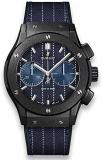 Hublot Classic Fusion Chronograph Italia Independent Blue Rubinacci Pinstripe Suit Fabric Ceramic Limited Edition of 100 Watch