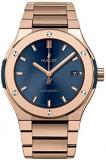 Rose Gold Blue Dial Hublot Classic Fusion Automatic 42mm Mens Watch 548.OX.7180....
