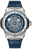 Hublot Limited Edition Sang Bleu One Click Steel Blue Diamonds Watch 465.SS.7179...