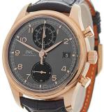 IWC Portuguese Chronograph Classic Gray Dial Leather Strap Automatic Mens Watch IW390405