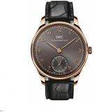 IWC Portuguese Ardoise Dial 18kt Rose Gold Black Leather Mens Watch 5454-06