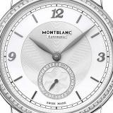 Montblanc orologio Star Legacy Small Second 36mm argento diamanti automatico acciaio 118507