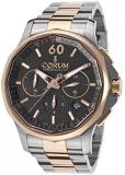 Corum 984-101-24-V705-An11 Men's Admiral's Cup Legend Auto Chrono Ss and 18K Rose Gold Black Dial Watch