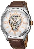 Philip Stein Prestige Skeleton Mens Automatic Watch - Analog White Open Face with Sapphire Crystal Brown Leather Band - Natural Frequency Technology Provides More Energy and Better Sleep