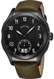 Philip Stein Prestige Big Date Mens Black Stainless Steel Watch - Swiss Made wit...