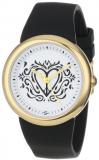 PeaceLove Unisex F36G-PL-B Round Gold Tone Black Silicone Strap and"Clark" Art Dial Watch