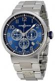 Ulysse Nardin Marine Chronograph Metallic Blue Dial Stainless Steel Mens Watch 1503-150-7M-63