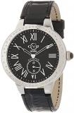 GV2 by Gevril Women's Astor Stainless Steel Swiss Quartz Watch with Leather Strap, Black, 18 (Model: 9110-L7)