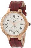 GV2 by Gevril Women's Astor Stainless Steel Swiss Quartz Watch with Leather Strap, Red, 18 (Model: 9102-L4)