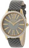GV2 by Gevril Women Siena Stainless Steel Swiss Quartz Watch with Leather Strap, Gey, 18 (Model: 11720.3)