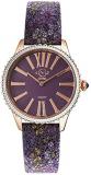 GV2 by Gevril Women Siena Stainless Steel Swiss Quartz Watch with Leather Strap, Purple, 18 (Model: 11723.2)