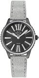 GV2 by Gevril Women Siena Stainless Steel Swiss Quartz Watch with Leather Strap, Silver, 18 (Model: 11724.2)