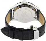 GV2 Men's Stainless Steel Quartz Watch with Leather Strap, Black, 20 (Model: 42300)