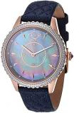 GV2 by Gevril Women&#39;s Siena Stainless Steel Quartz Dress Watch with Leather Strap, Blue, 18 (Model: 11705-S1)