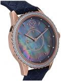 GV2 by Gevril Women's Siena Stainless Steel Quartz Dress Watch with Leather Strap, Blue, 18 (Model: 11705-S1)