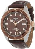 Gevril Men Yorkville Automatic Watch with Stainless Steel Strap, Brown, 20 (Model: 48603.2)