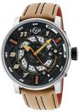 Gv2 by Gevril Men's Stainless Steel Automatic Sport Watch with Leather Strap, Tan, 22 (Model: 1311)