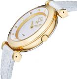GV2 by Gevril Women's Lombardy Stainless Steel Swiss Quartz Watch with Leather Strap, White, 18 (Model: 14401)