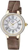 GV2 by Gevril Women Astor II Stainless Steel Swiss Quartz Watch with Leather Strap, Brown, 18 (Model: 9142-L9)