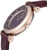 GV2 by Gevril Women's Lombardy Stainless Steel Swiss Quartz Watch with Leather Strap, Burgundy, 18 (Model: 14404)