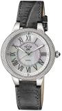 GV2 by Gevril Women Astor II Stainless Steel Swiss Quartz Watch with Leather Strap, Gray, 18 (Model: 9140-L7)