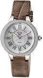 GV2 by Gevril Women Astor II Stainless Steel Swiss Quartz Watch with Leather Strap, Brown, 18 (Model: 9140-L8)