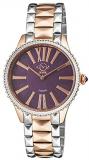 GV2 by Gevril Women&#39;s Siena Swiss Quartz Watch with Stainless Steel Strap, Two Toned Rose, 18 (Model: 11723)