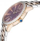 GV2 by Gevril Women's Siena Swiss Quartz Watch with Stainless Steel Strap, Two Toned Rose, 18 (Model: 11723)