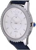 GV2 by Gevril Women's Siena Stainless Steel Quartz Dress Watch with Leather Strap, Blue, 18 (Model: 11700-S1)