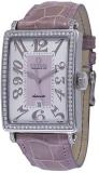 Gevril Women&#39;s Avenue of Americas Glamour Stainless Steel Swiss Automatic Watch with Leather Calfskin Strap, Pink, 23 (Model: 6208NL)