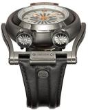 GV2 by Gevril Triton Mens Swiss Automatic Black Leather Strap Watch, (Model: 3404)