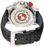 GV2 by Gevril Scuderia Mens Chronograph Swiss Quartz Alarm GMT Black Leather Strap Sports Racing Watch, (Model: 9905)