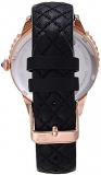 GV2 by Gevril Women's Siena Stainless Steel Quartz Dress Watch with Leather Strap, Black, 18 (Model: 11701-S2)