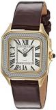 GV2 Women's Milan Gold Tone Swiss Quartz Watch with Patent Leather Strap, Brown, 16 (Model: 12102)