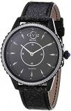 GV2 by Gevril Women&#39;s Siena Stainless Steel Quartz Dress Watch with Leather Strap, Black, 18 (Model: 11703-S1)