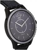 GV2 by Gevril Women's Siena Stainless Steel Quartz Dress Watch with Leather Strap, Black, 18 (Model: 11703-S1)