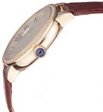 GV2 by Gevril Astor Womens Diamond Swiss Quartz Burgundy Leather Strap Watch, (Model: 9104)