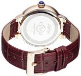 GV2 by Gevril Astor Womens Diamond Swiss Quartz Burgundy Leather Strap Watch, (Model: 9104)