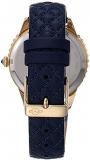 GV2 by Gevril Women's Siena Stainless Steel Quartz Dress Watch with Leather Strap, Blue, 18 (Model: 11702-S1)