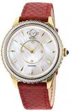 GV2 by Gevril Women Siena Stainless Steel Swiss Quartz Watch with Leather Strap, Burgundy, 18 (Model: 11702-525.E)