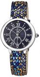 GV2 by Gevril Women&#39;s Stainless Steel Swiss Quartz Watch with Leather Strap, Blue Multi, 16 (Model: 12205S)