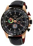 GV2 by Gevril Men&#39;s Scuderia Stainless Steel Swiss Quartz Watch with Leather Strap, Black, 20 (Model: 9921)